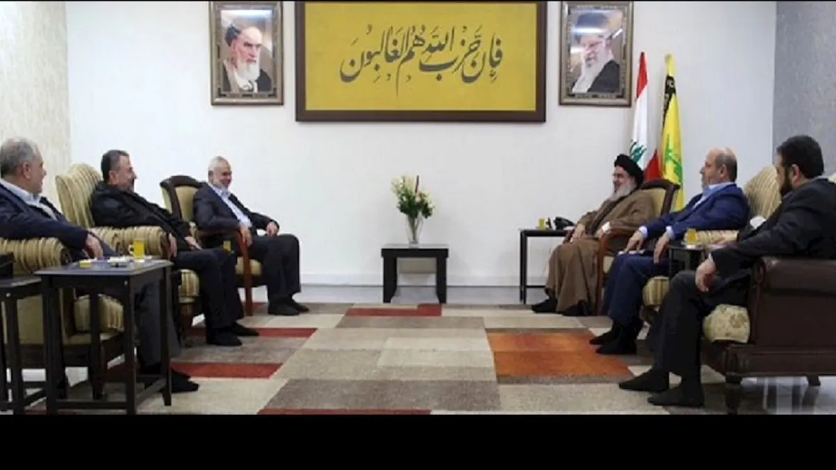 دیدار اسماعیل هنیه با سید حسن نصرالله در بیروت