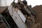 واژگونی اتوبوس در محور قاین-بیرجند ۹ نفر را روانه بیمارستان کرد