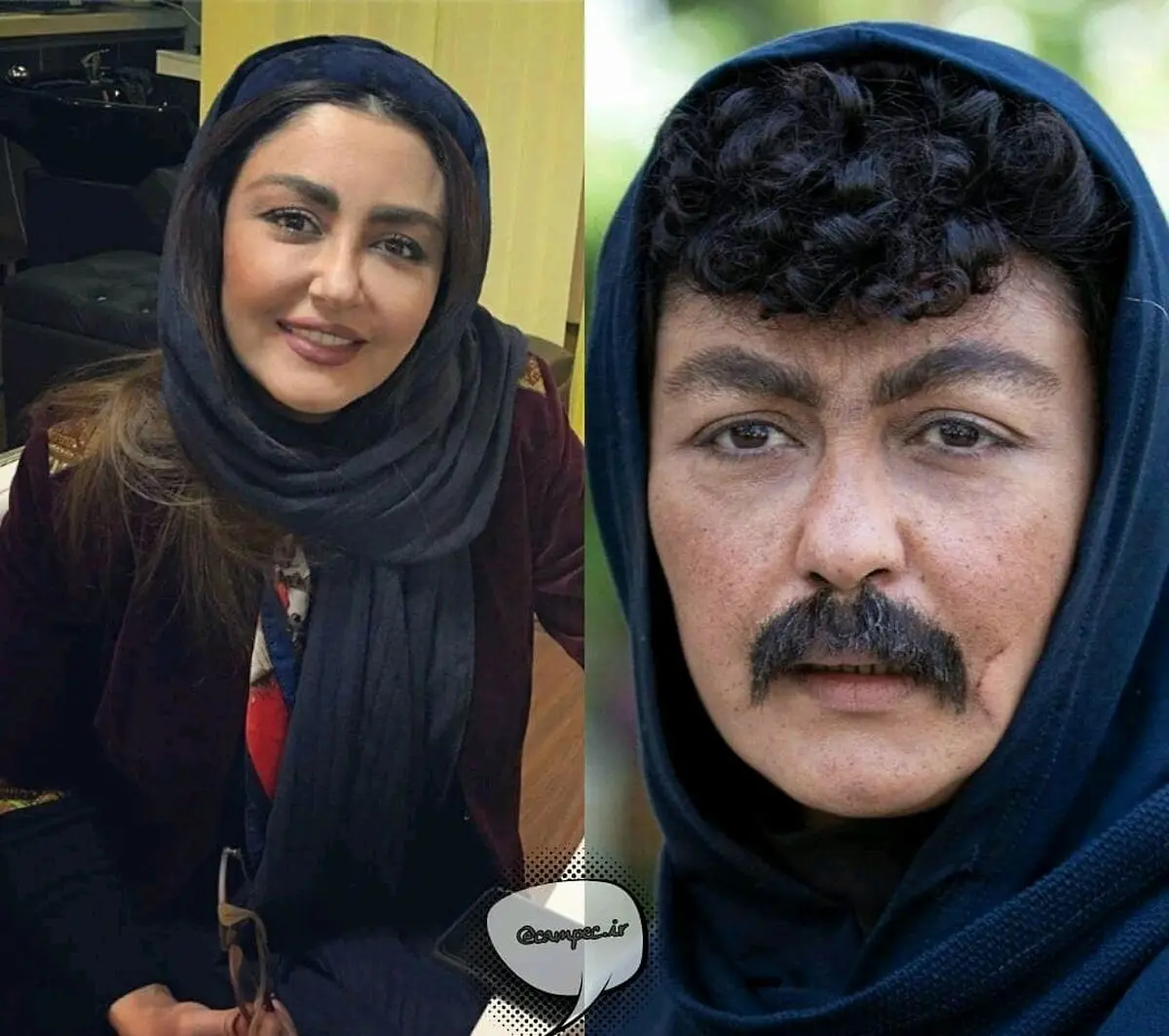 «شقایق فراهانی» با یه مشت سبیل پرپشت +عکس