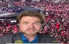 حیرت فعال آمریکایی از جمعیت تشییع کنندگان رهبر شهید!